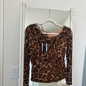 AFRM Brown Cheetah Print top